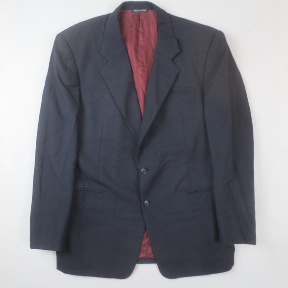 MARCO AZZALI Barcelino Blazer Sports Coat Jacket 54 L ITALY‎ Navy Wool 2 Button